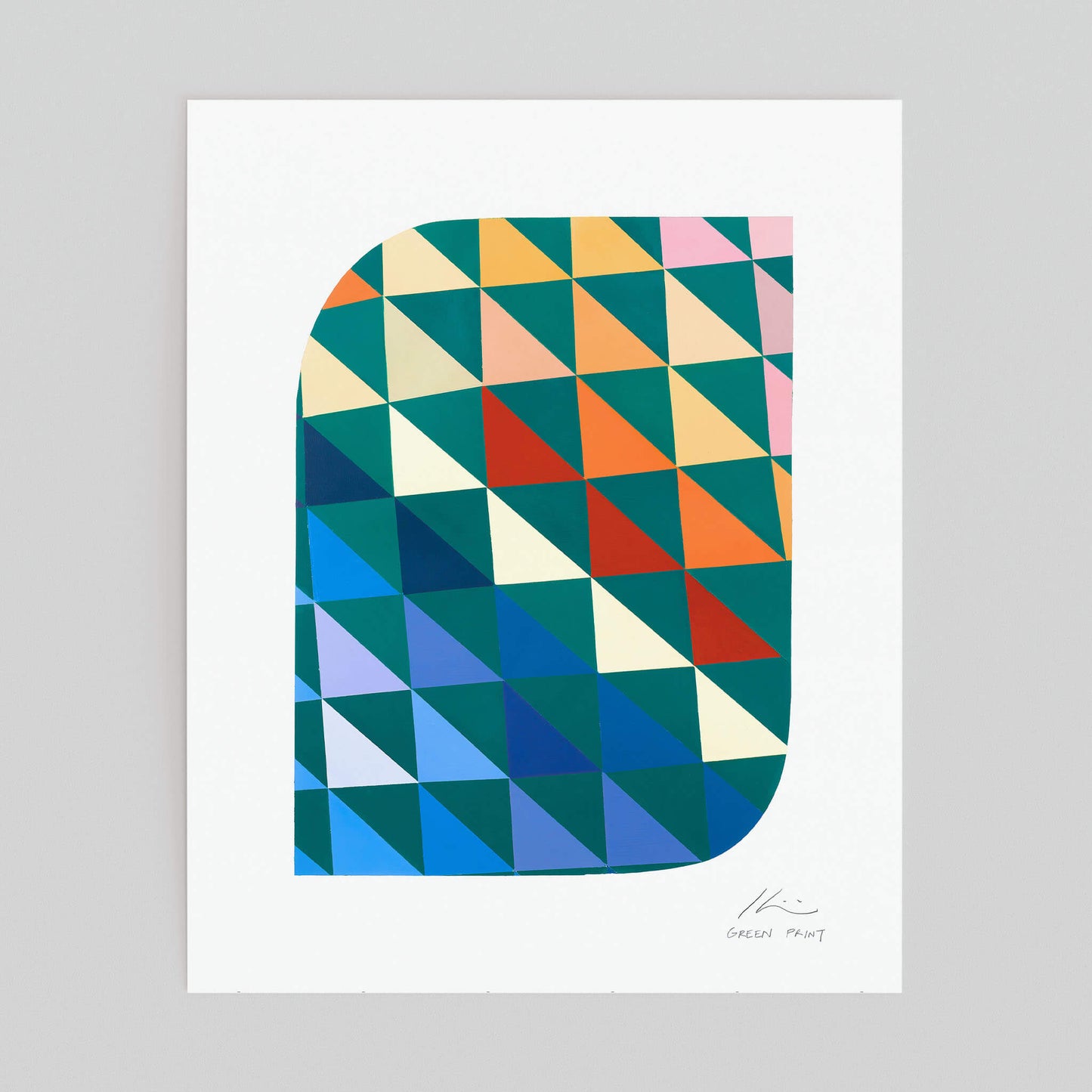 Unframed geometric wall art print.