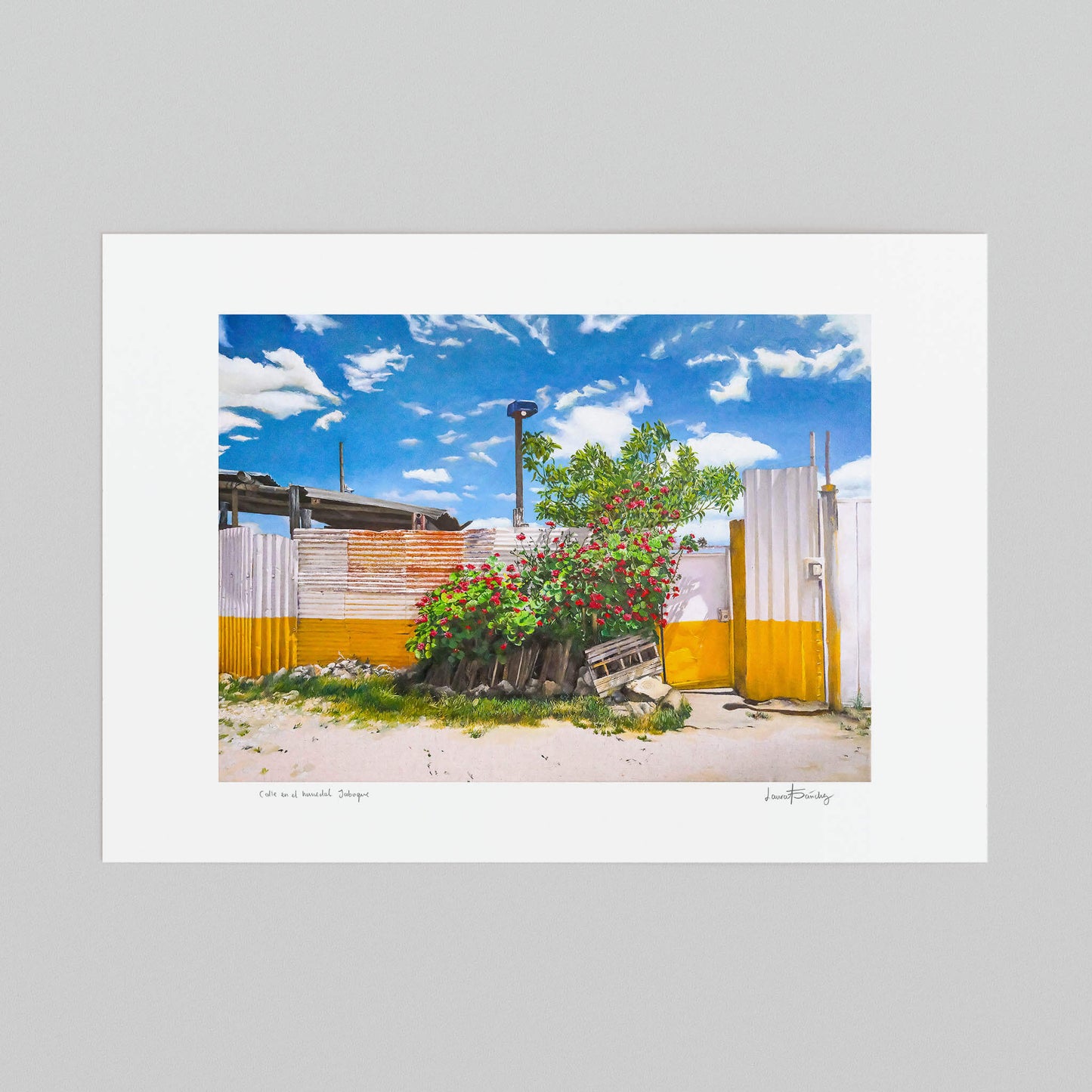 Unframed modern landscape art print.