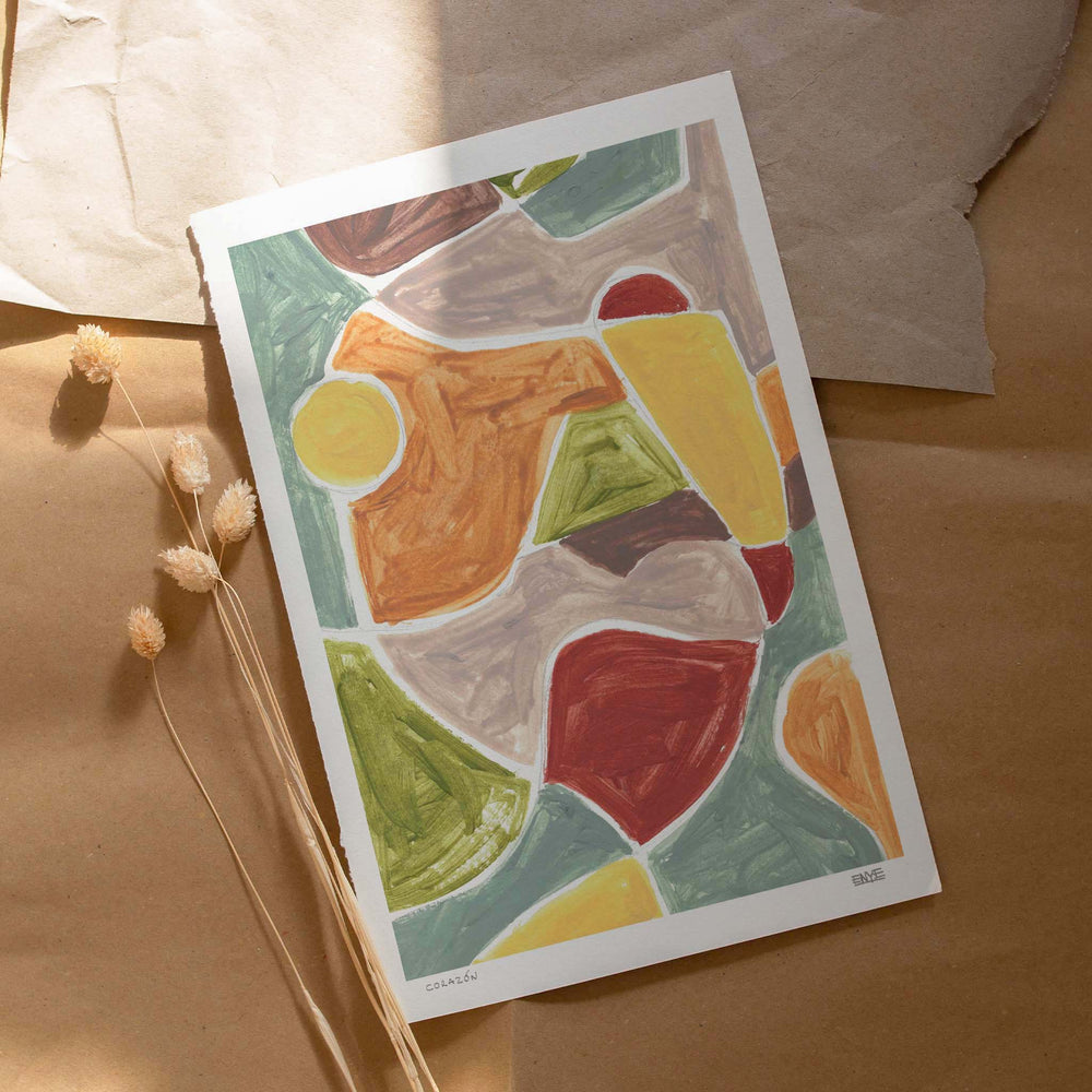 
                  
                    Unframed modern abstract wall art poster in natural tones.
                  
                