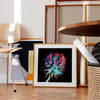 Clover botanical wall art in a modern living room