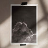 Unframed black and white wall art print of a cloud.