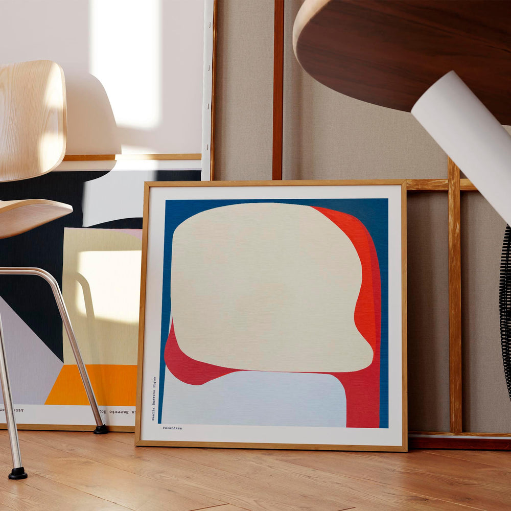 
                  
                    Square abstract art wall print in a modern living room.
                  
                