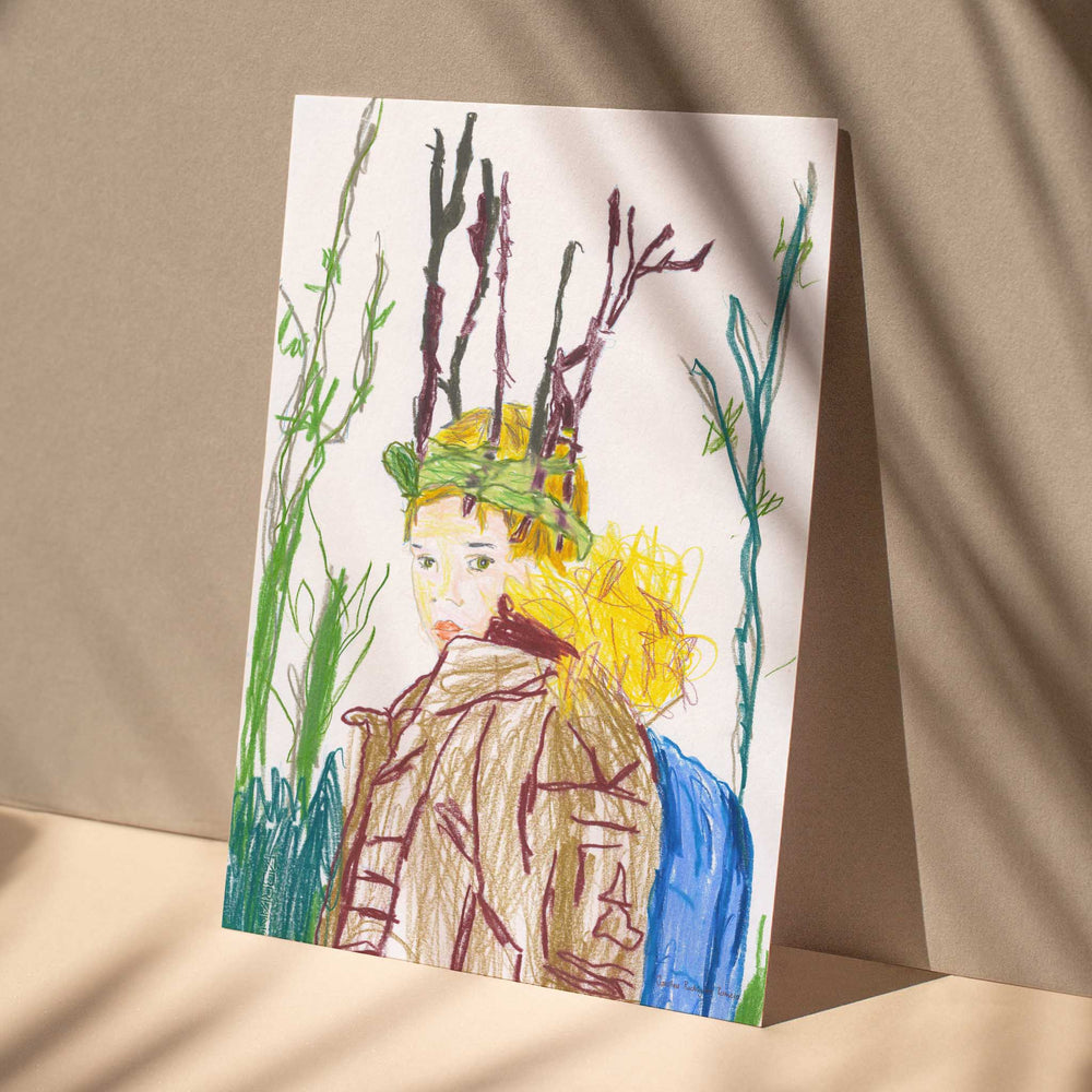 
                  
                    Unframed art print sketch of a child in nature.
                  
                