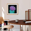 Thistle colourful art print in a contemporary home