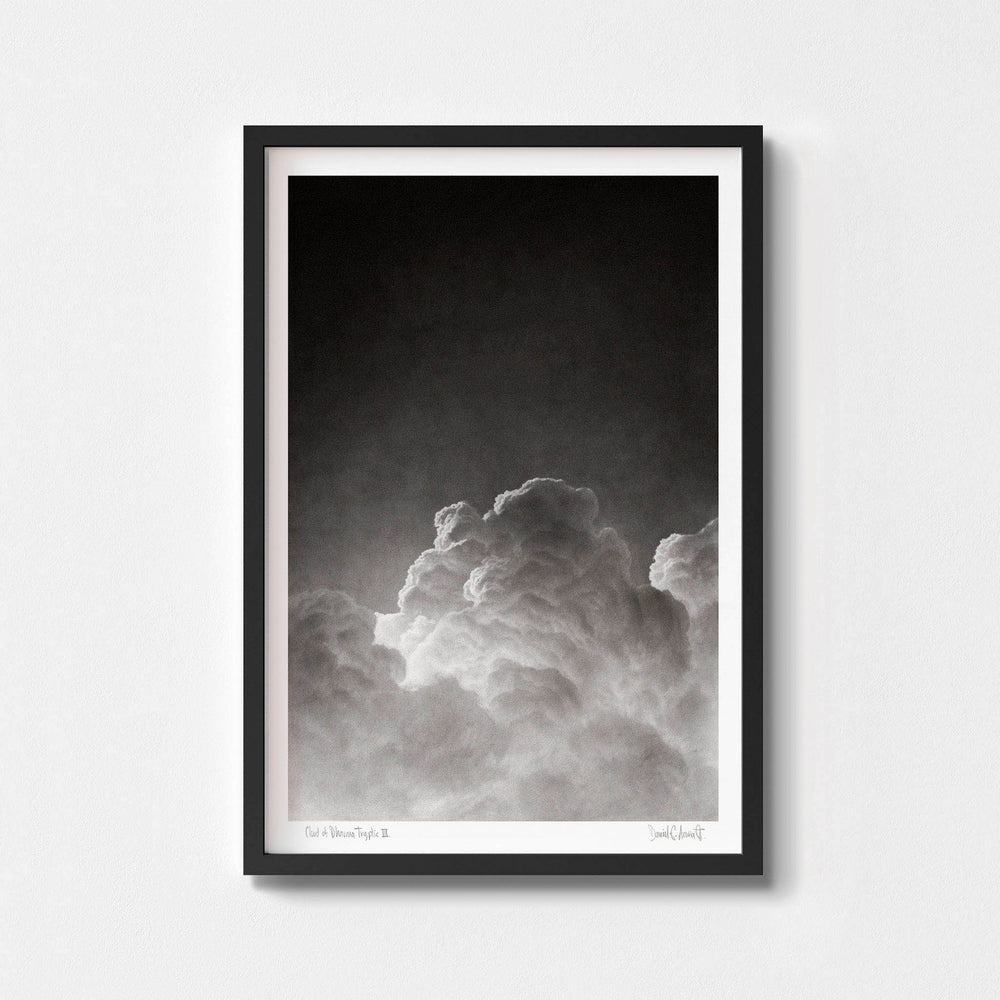 
                  
                    Monochrome art wall print of a cloud framed in black.
                  
                