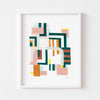 Neutral modern art wall poster framed in white.