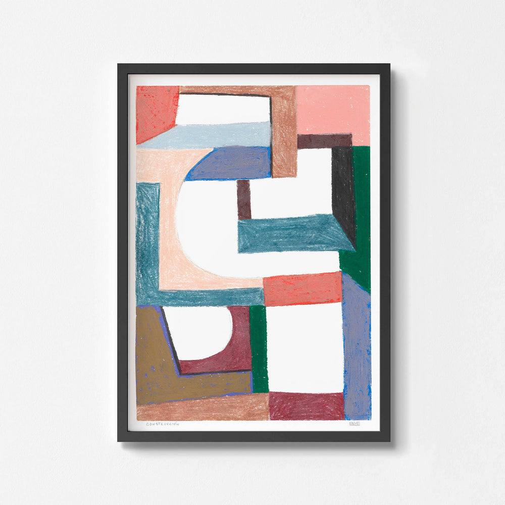 
                  
                    Modern abstract art wall poster framed in black.
                  
                