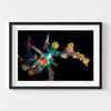 Groundsel framed floral print in black