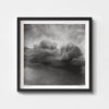 Large black and white art print of a cloud in a black frame.