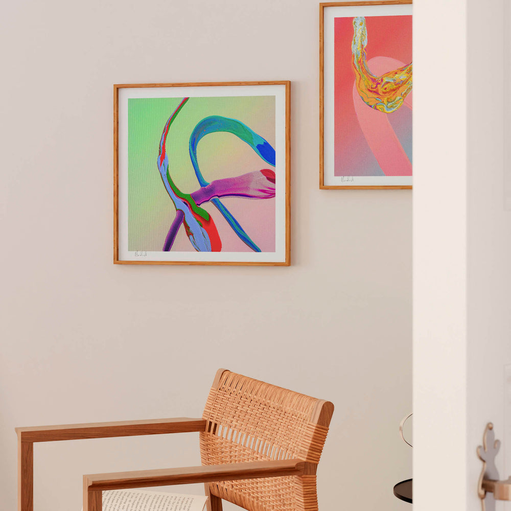 
                  
                    Abstract and modern wall art prints in a modern home interior.
                  
                