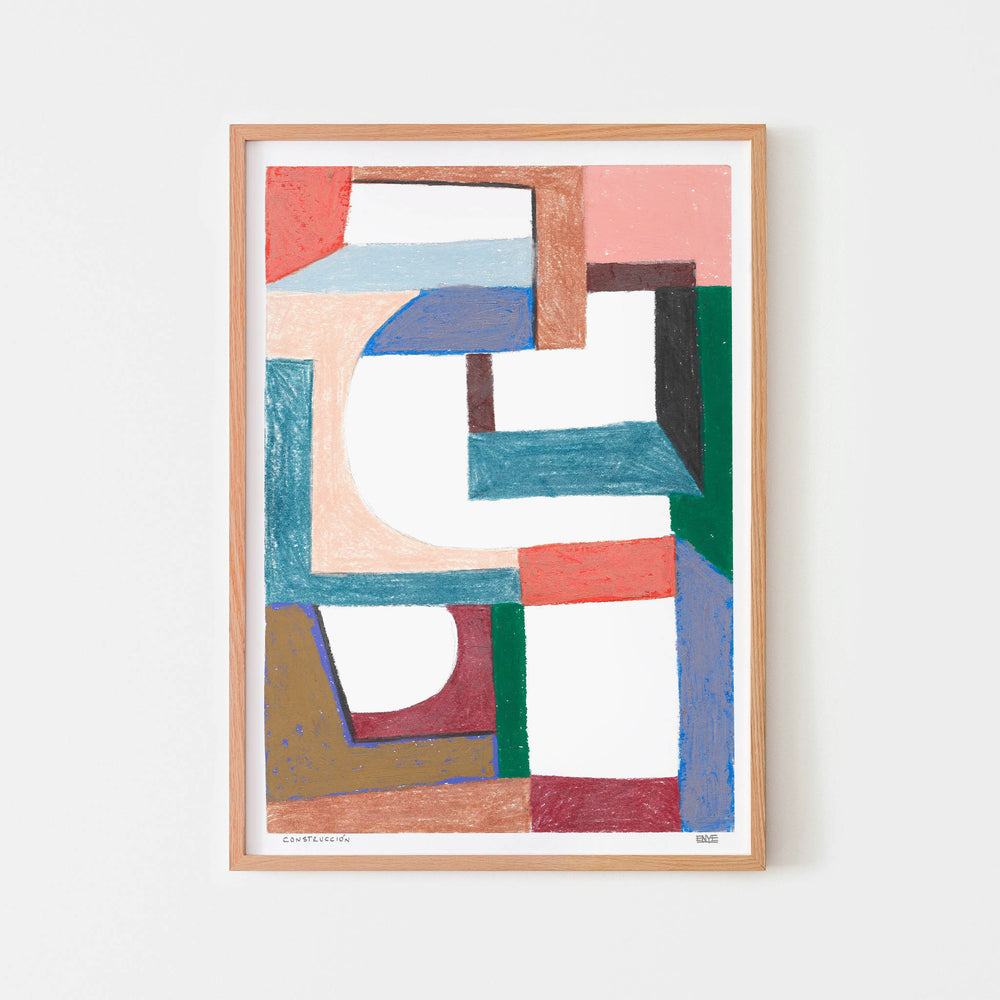 
                  
                    Modern abstract art wall print framed in oak.
                  
                