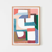  Modern abstract art wall print framed in oak.