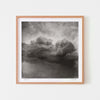 Monochrome art print of a cloud in an oak frame.