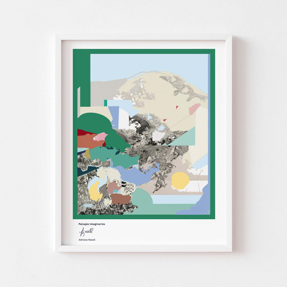 
                  
                    Modern landscape art print in a white frame.
                  
                