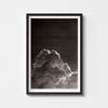 Black and white wall art print of a cloud in a black frame.