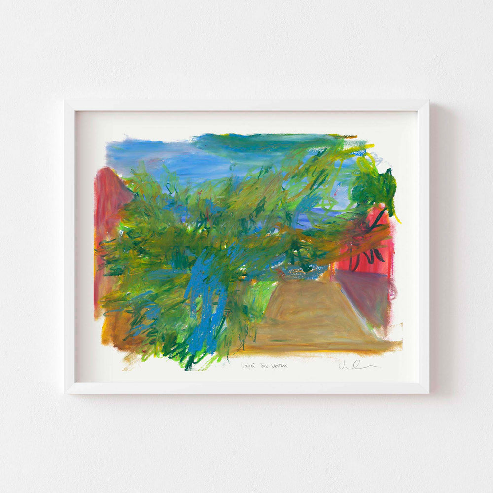 
                  
                    Colourful landscape wall art print framed in white.
                  
                