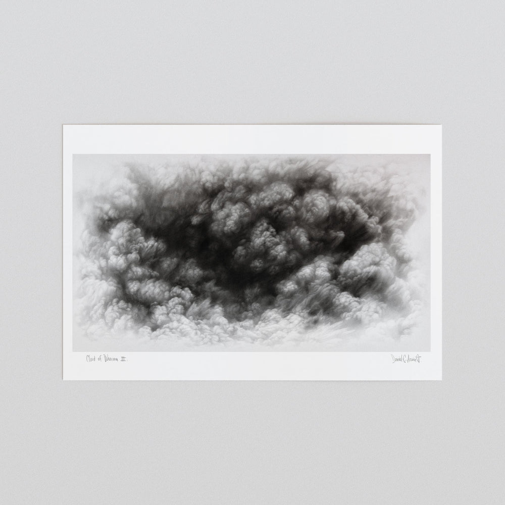 
                  
                    Large black and white wall art print of a cloud unframed.
                  
                