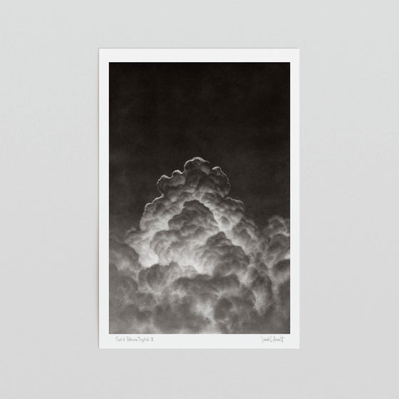 Black and white wall art poster of a cloud unframed.