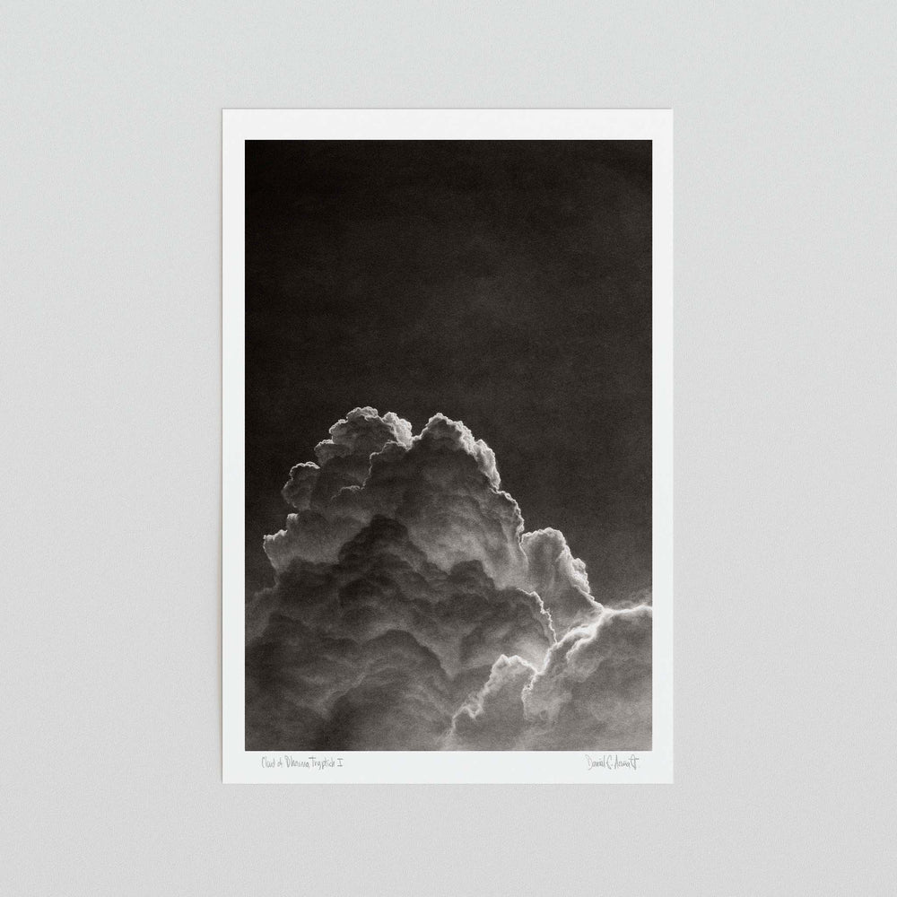 
                  
                    Black and white art print of a cloud unframed.
                  
                