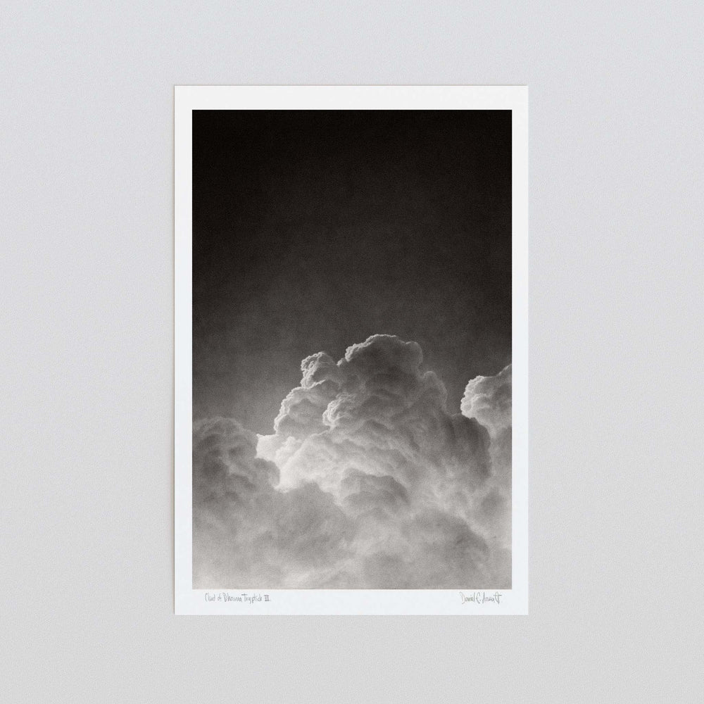 
                  
                    Small monochrome art print of a cloud unframed.
                  
                