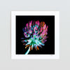 Bold contemporary wall art print of a clover flower unframed.