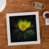 Unframed botanical wall art print of a yellow buttercup.